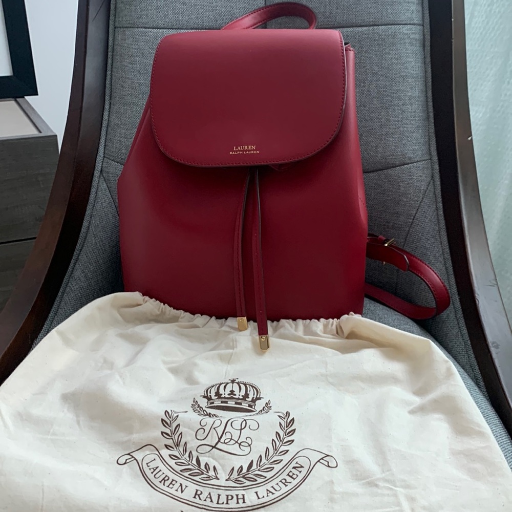 Beautiful 🍒 Leather Ralph Lauren Backpack😍